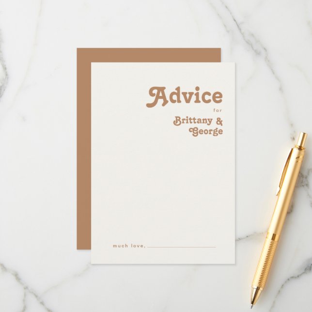 Retro Beach | Cartão de conselheiro para casamento (Frente/Verso In Situ)