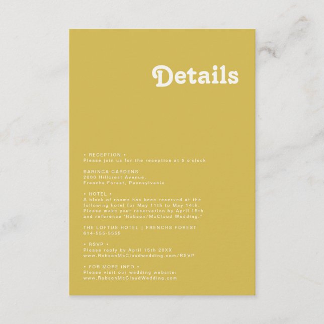 Retro Beach | Cartão de gabinete Dourado (Frente)