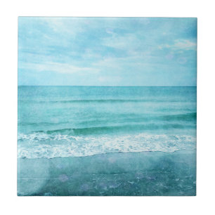 Retro Beach - Coaster Ocean Teal Blue Watercolor