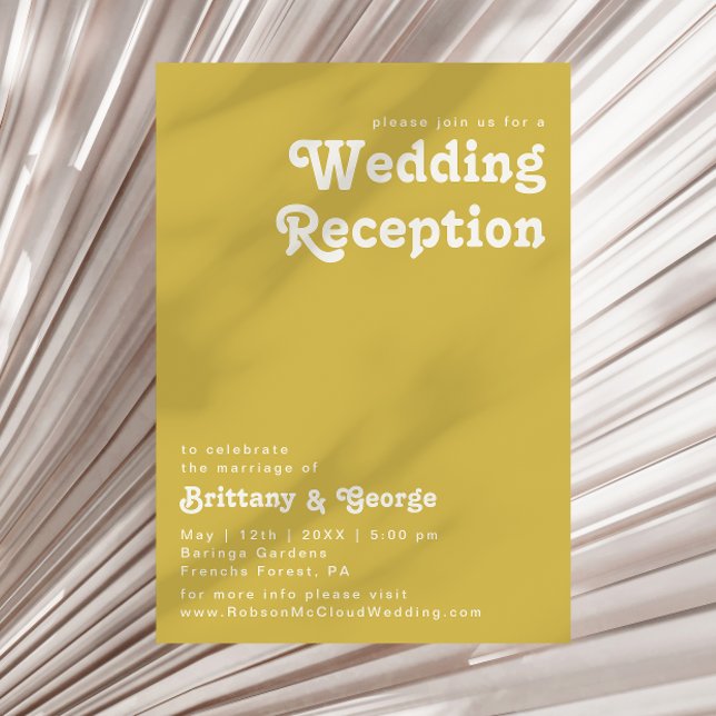 Retro Beach | Convite de Recepção de Casamento Dou (Criador carregado)