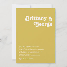 Retro Beach | Convite Dourado para Casamento