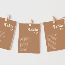 Retro Beach | Gráfico de Número de Tabela Marrom