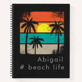 Retro Beach Life, Black Silhouette