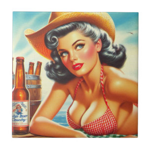 Retro Beer Country Girl