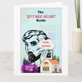 Retro Bestie, Melhor Amigo, Cartão Galentino Engra