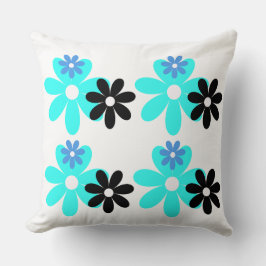 Retro Blue Bloom Duo Almofada