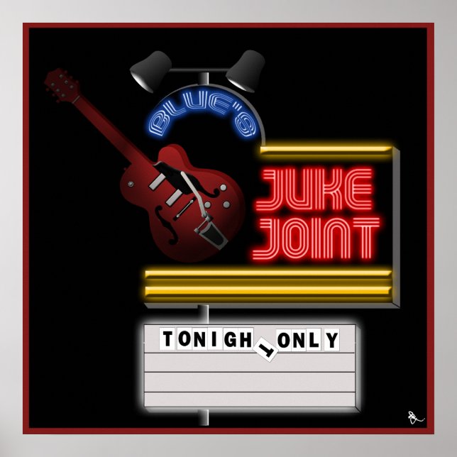 Retro Blues Juke Joint Poster (Frente)
