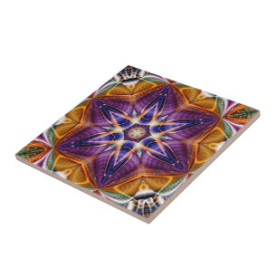 Retro Boho Bohemian Hippie Trippy Rosette Mandala