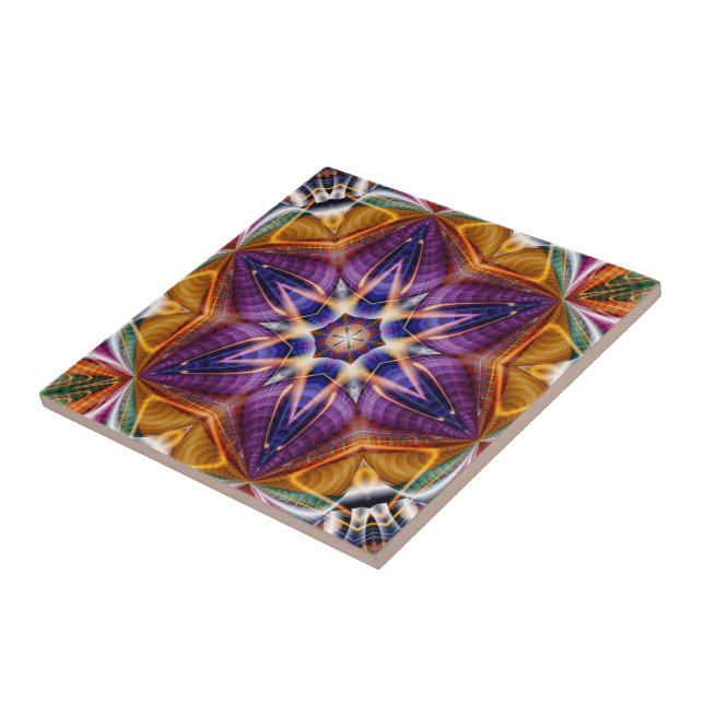 Retro Boho Bohemian Hippie Trippy Rosette Mandala (Lateral)