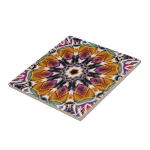 Retro Boho Bohemian Hippie Trippy Rosette Mandala