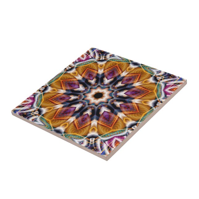 Retro Boho Bohemian Hippie Trippy Rosette Mandala (Lateral)