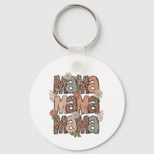 Retro Boho "Mama" Chaveiro Floral