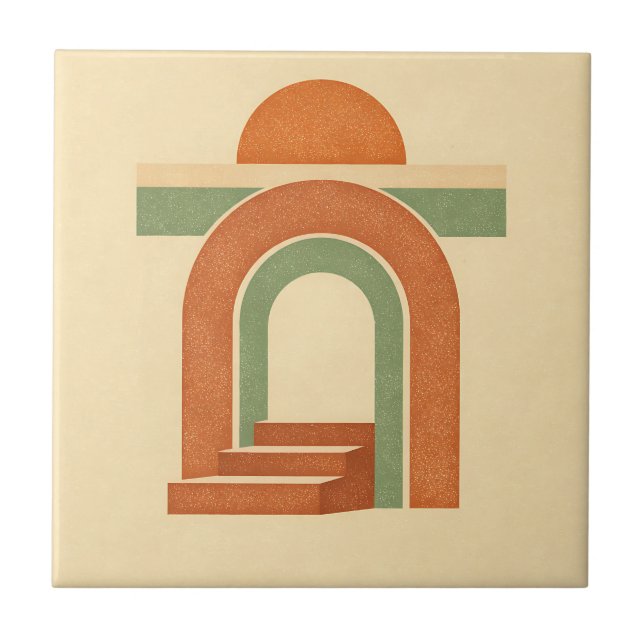 Retro Boho Rainbow Arch Minimalist Design (Frente)