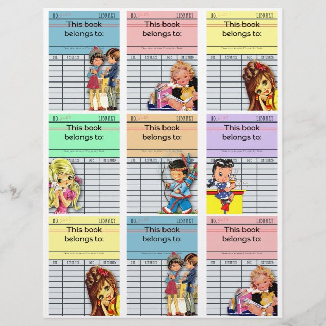 Retrô Bonito Este Livro Pertence A Marcas (Frente)