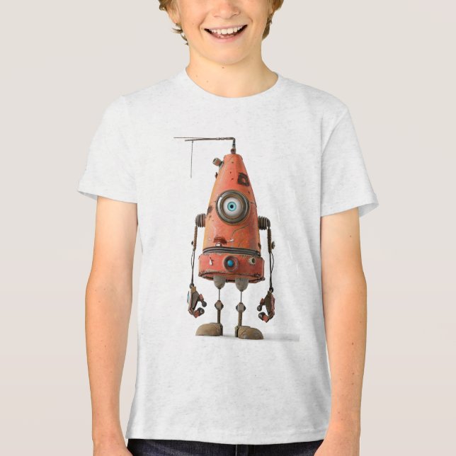 Retro Bot One-Eye — Laranja Rusty (Frente)