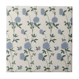 Retro Botanical Meadow Clover | French Linen