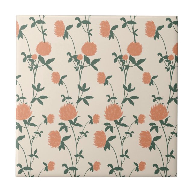Retro Botanical Meadow Clover | Sunbaked Clay (Frente)