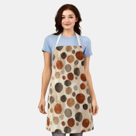  Retro Brown Dot Pattern  All-Over Print Apron