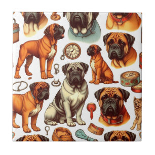 Retro Bullmastiff Seamless