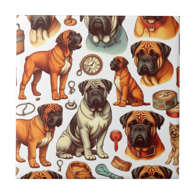 Retro Bullmastiff Seamless (Frente)