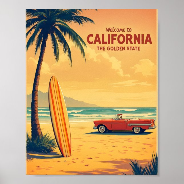 Retro California Beach Poster (Frente)
