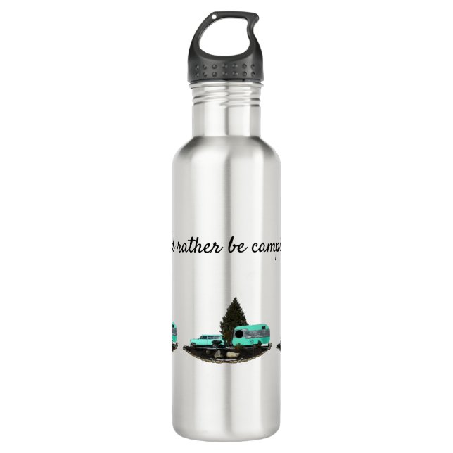 Retro Camping Carro Trailer Nômade Água Garrafa (Frente)