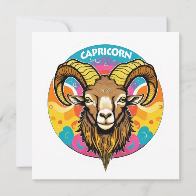 Retrô Capricórnio Psíquico Zodiac Bode Dez Jan  (Frente)