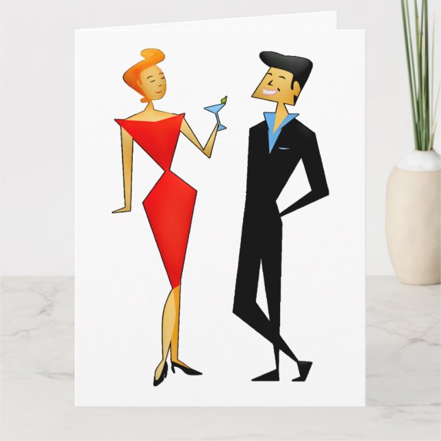 RETRO CARTÕES DE MULHER DE MARIDO DE ANIVERSÁRIO (Frente)