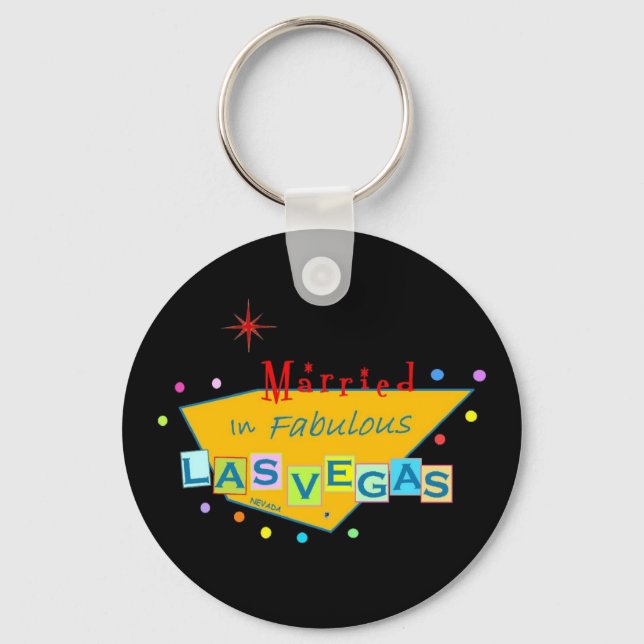 Retro Casado Na Fabulosa Chaveiro De Las Vegas (Frente)
