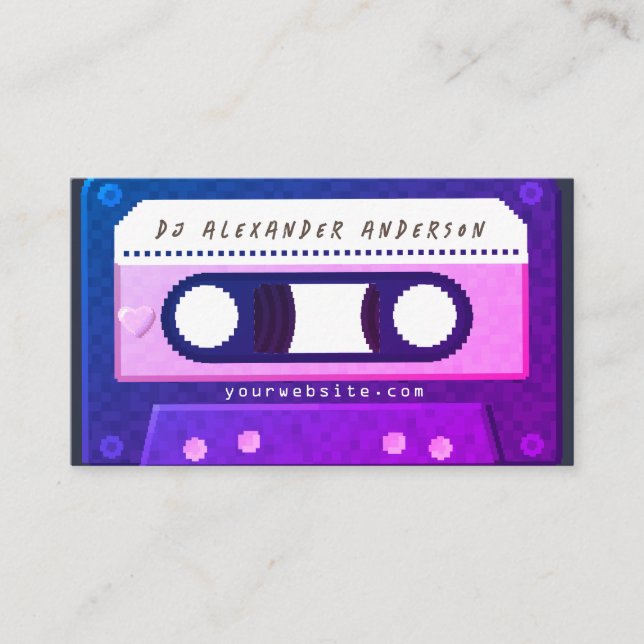 Retro Cassette Music DJ Cartão de visita (Frente)