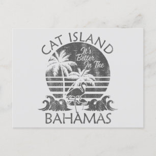 Retro Cat Island Bahamas Cartão postal Cruzeiro de
