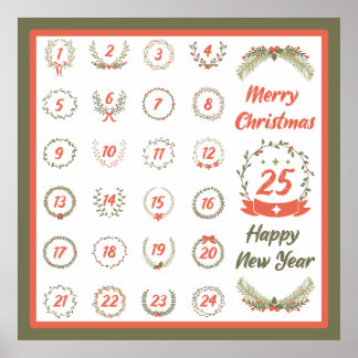 RETRO CHRISTMAS ADVENENT CALENDAR 2023 POSTER
