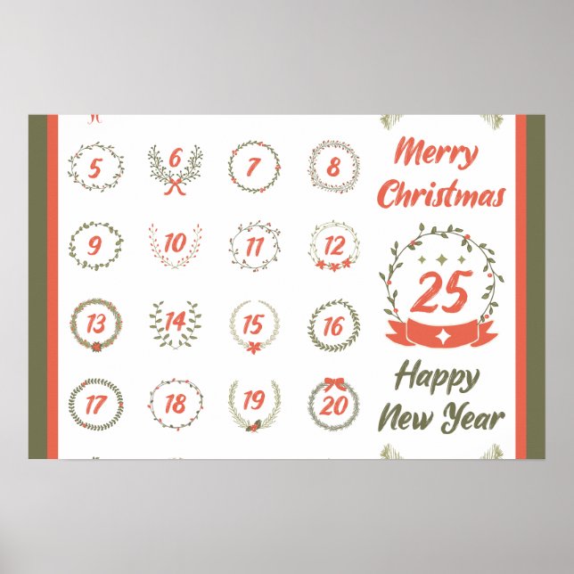 RETRO CHRISTMAS ADVENENT CALENDAR 2023 POSTER (Frente)