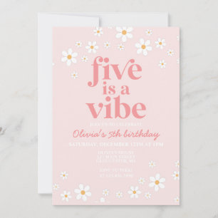 Retro Cinco é um Convite de Aniversário para 5 d
