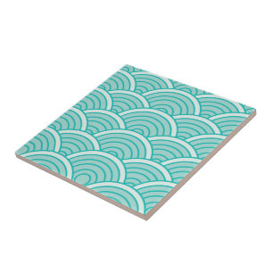 retro, clássico, padrão, teal, vintage, onda