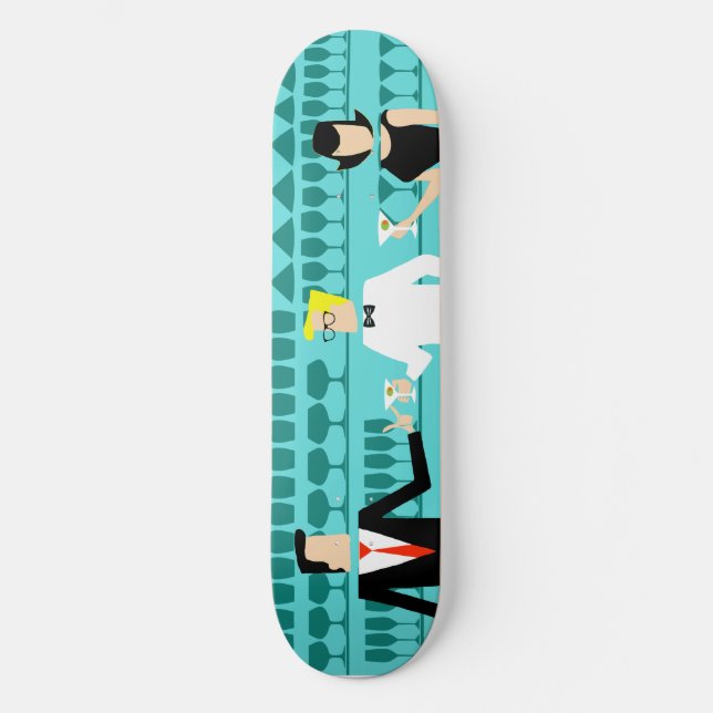 Retro Cocktail Lounge Skateboard (Frente)