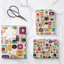 RETRO Color Blocks Padrões Geométricos do Meio séc