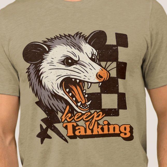 Retro Continue Falando Feral Possum: Animal Selvag (This keep talking feral possum design brings bold edgy humor to your day!)