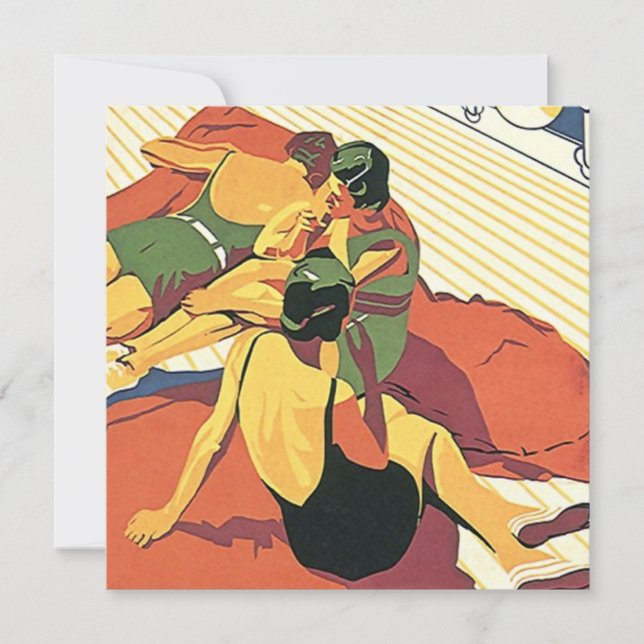 Retro Convite Casa De Verão ~ Festa De Piscina De  (Frente)