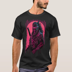 Retro Cyberpunk Samurai Camisa Japonês Vaporwave A