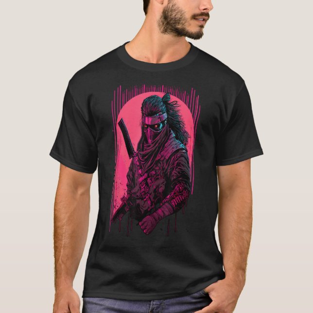 Retro Cyberpunk Samurai Camisa Japonês Vaporwave A (Frente)