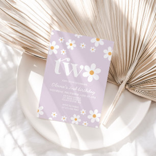 Retro Daisy 2 Convite para segundo aniversário Flo