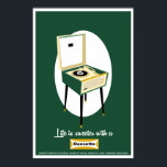 Retro Dansette green record player Pop Art poster<br><div class="desc">Retro Dansette Brunswick Pop Art poster</div>