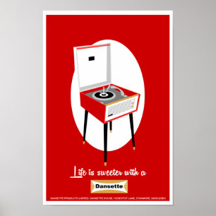 Retro Dansette Pop Art poster