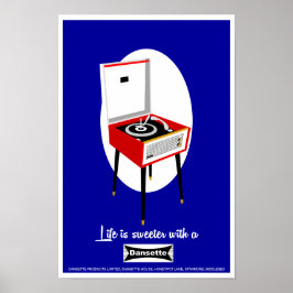 Retro Dansette record player Pop Art poster