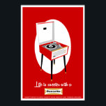 Retro Dansette red record player Pop Art poster<br><div class="desc">Retro record player Pop Art poster</div>