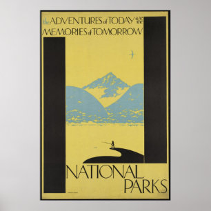 Retro de anúncio de Poster de Parques Nacionais