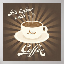 Retro Dinheiro Poster melhor com café