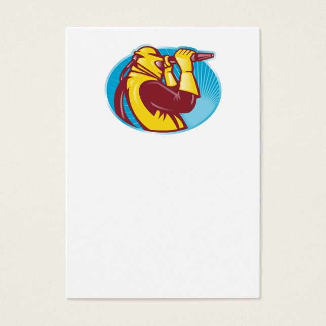 retro do trabalhador de sandblaster de areia blast (Frente)