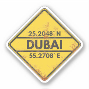 Retro Dubai Coordena o Adesivo de Sinal de Metal R